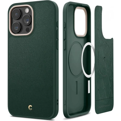 Afbeelding van Spigen Cyrill Kajuk iPhone 15 Pro Max Hoesje MagSafe Back Cover Groen