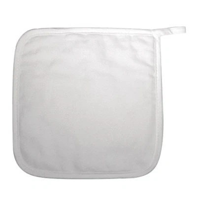Afbeelding van Rayher 3833600 Set van 2 pannenlappen, vierkant, wit, 19 x cm, wasbaar, keuken en bakbescherming, ideaal om te beschilderen