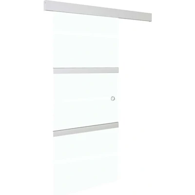 Afbeelding van VidaXL Schuifdeur 90x205 cm ESG glas en aluminium zilverkleurig