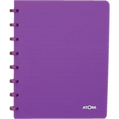 Afbeelding van Atoma Trendy schrift, ft A5, 144 bladzijden, commercieel geruit, transparant paars schrift