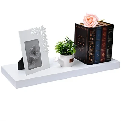Afbeelding van EUGAD Wandplanken van MDF, decoratief opbergrek, zwevend, 40 cm lang, wit