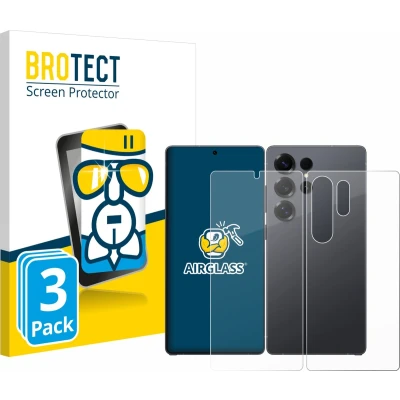Afbeelding van BROTECT Screenprotector voor Samsung Galaxy S25 Ultra (Voor+Achter) Folie Beschermfolie Beschermglas transparant (3 Stuks)