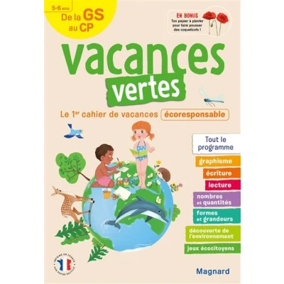 Image de Cahier de Vacances 2025, la GS vers le CP 5 6 ans vertes