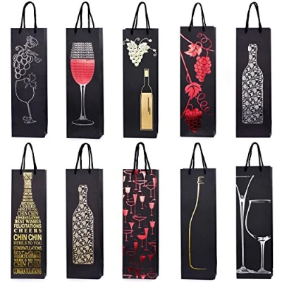 Afbeelding van Geschenkzakjes voor wijn, prosecco en champagne, 40 x 12 9 cm, 10 stuks