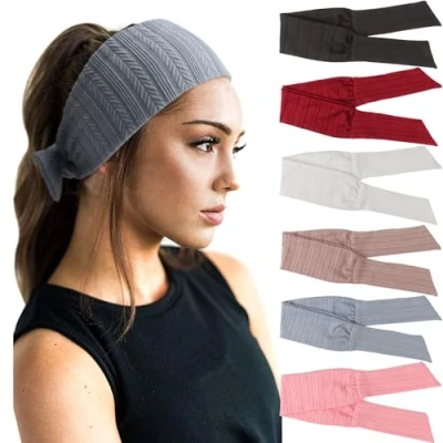 Afbeelding van DRESHOW 6 delige haarband voor dames, yoga, hardlopen, sport, training, schattige haarbanden, accessoires, stuks Color Headwraps Set 58 D15