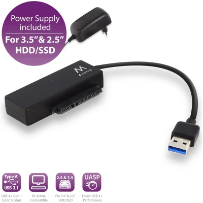 Afbeelding van Ewent EW7018 Controller voor opslag 2,5&quot; / 3,5&quot; gedeeld SATA 6Gb/s USB 3.1 zwart