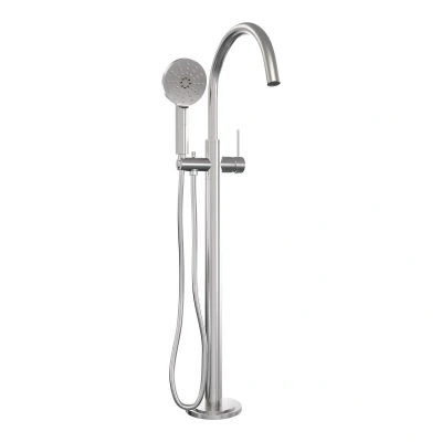 Afbeelding van Brauer Brushed Edition Staande Badkraan handdouche rond 3 standen 2 gladde knoppen PVD geborsteld RVS
