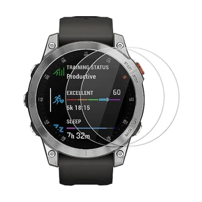 Afbeelding van kwmobile 2x Smartwatch screenprotectors geschikt voor Garmin EPIX Gehard glas Horloge bescherming