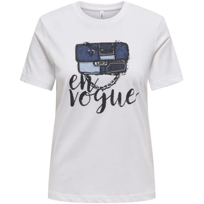 Afbeelding van ONLY ONLEMMA LIFE REG S/S LADY TOP JRS Dames T shirt Bright White Bag