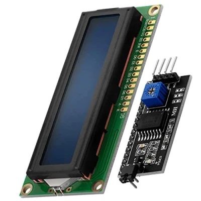 Afbeelding van AZDelivery HD44780 1602 LCD Module Display Bundel met I2C interface 2x16 Karakters compatibel Arduino Inclusief E Book! (met Blauwe Achtergrond)