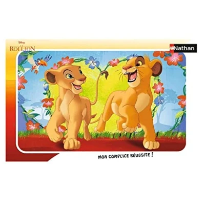Afbeelding van Nathan Kinderpuzzel 15 delige lijst Simba en Nala Disney The Lion King Meisjes of jongens vanaf 3 jaar Hoogwaardige puzzel dik duurzaam karton 86183