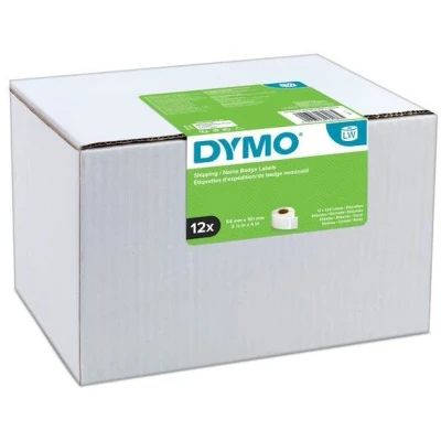 Afbeelding van Dymo 13186 (S0722420) Etiket Zwart op wit (54 mm x 101 mm) 12 rollen