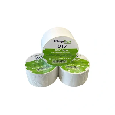 Afbeelding van Megatape UT7 PVC Tape 50mm X 33mtr. Wit. Wit ()