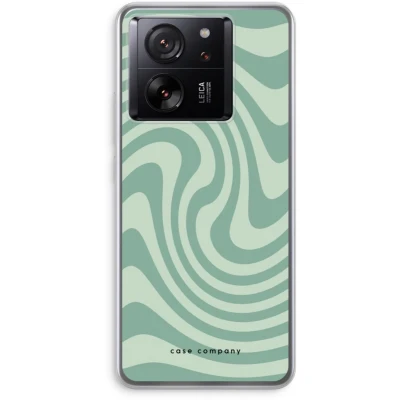 Afbeelding van Case Company® hoesje geschikt voor Xiaomi 13T Pro Swirl Groen Soft Cover Telefoonhoesje Bescherming aan alle Kanten en Schermrand