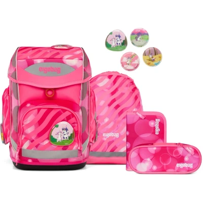 Afbeelding van Ergobag boekentas set CUBO KuntBärbuntes Einhorn 5 delig