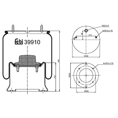 Afbeelding van FEBI BILSTEIN 39910 Veerbalg, luchtvering