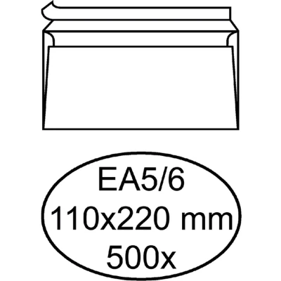 Afbeelding van Envelop Quantore bank EA5/6 110x220mm zelfklevend wit 500st.