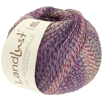 Afbeelding van LANA GROSSA landlust sokkenwol 100 g 4 voudig van en 420 m Kleur: 612 turquoise/lichtgrijs/blauw/lichtblauw/zachtgroen/lelieroze