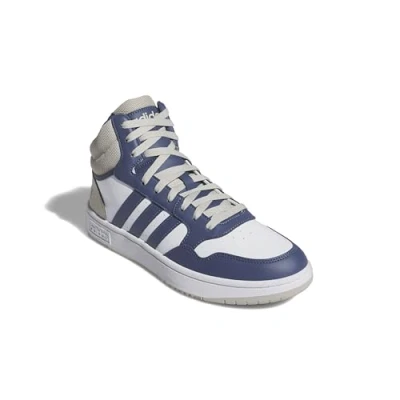 Afbeelding van adidas Hoops 3.0 Mid Lifestyle Basketbal Classic Vintage Schoenen voor heren, Cloud Wit/Preloved Blauw/Putty Grey