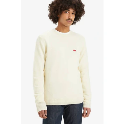 Afbeelding van Levi&#039;s Original Pullover Wol Off White maat S Heren met Regular fit Pasvorm Nylon Suitable Herenkleding