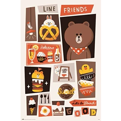 Afbeelding van Poster Line Friends Lets Do Brunch 61x91,5cm