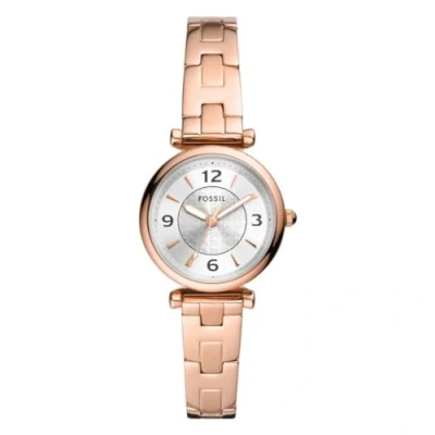 Afbeelding van Fossil Carlie Dameshorloge, kwartsuurwerk, leren armband, roestvrij staal, Roségoud, Modern