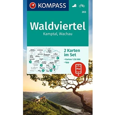 Afbeelding van KOMPASS Wanderkarten Set 203 Waldviertel, Kamptal, Wachau (2 Karten) 1:50.000