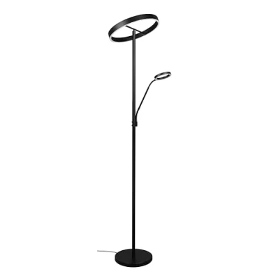 Afbeelding van Trio Leuchten WILLIS 449510232 led vloerlamp, matzwart, 39 + 5,5 watt LED, lichtkleur verstelbaar, dimbaar
