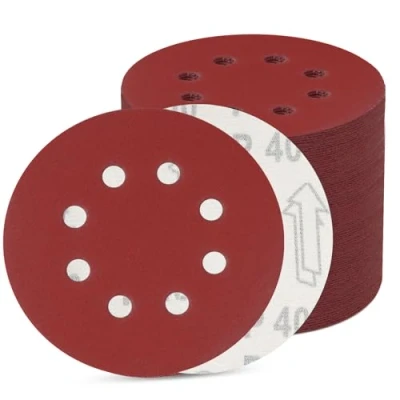 Afbeelding van Schuurpapier, 100 vellen, 125 mm, met klittenband, schuurschijven 8 gaten, rond excentrisch (100 korrel 400)