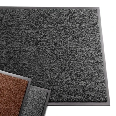 Image de VOUNOT® Tapis de Porte Paillasson d&#039;Entrée Interieur et Extérieur Antidérapant Anti Poussière d’entrée Imperméable Lavable 90x120cm Gris Noir