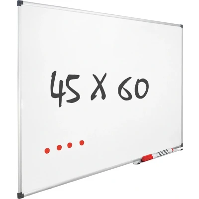 Afbeelding van IVOL Whiteboard 45x60cm magnetisch gelakt staal met montagemateriaal
