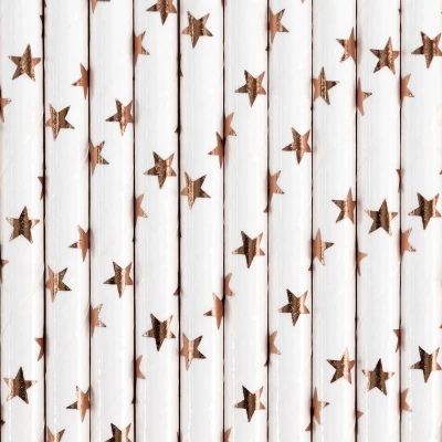 Afbeelding van Partydeco Rietjes Sterren Rose Gold (10 stuks)