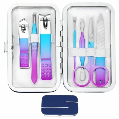 Afbeelding van manicure set nagelknipper kit vrouwen mannen reizen persoonlijke verzorging gereedschap met draagbaar hoesje grooming cadeau voor familie
