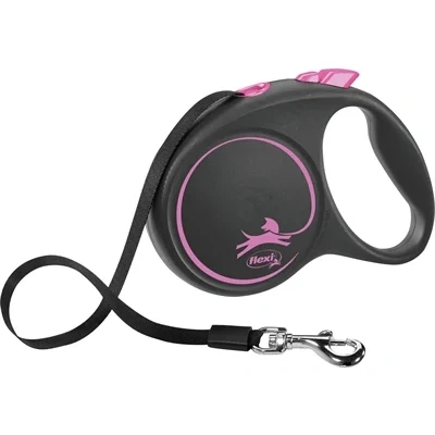 Afbeelding van Flexi Rollijn Black Design Tape Roze L 5 MTR TOT 50 KG (398587)