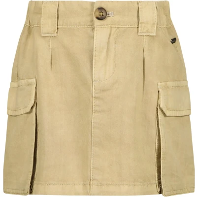 Afbeelding van Vingino Midi Skirt Qarien Meisjes Rok Sand stone Maat 164