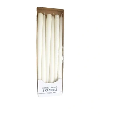 Afbeelding van Cereria di Giorgio Risthò Conische kaarsen voor kaarsenhouder, was, crème, 2,2 x 40 cm, 6 stuks