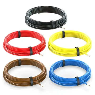 Afbeelding van AUPROTEC Eenpolige kabel 0,75 mm² FLRY B elektrische draad in ring: set 5 kleuren op 10 m