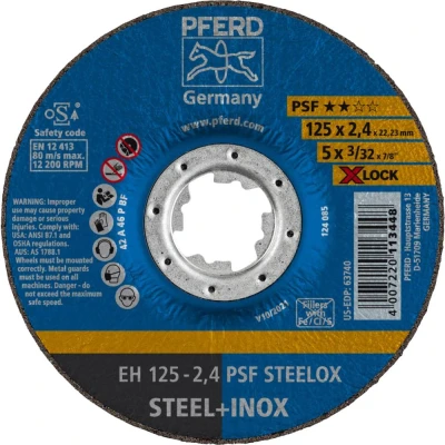 Afbeelding van PFERD PSF STEELOX 61740125 Doorslijpschijf gebogen 125 mm 25 stuk(s) RVS, Staal