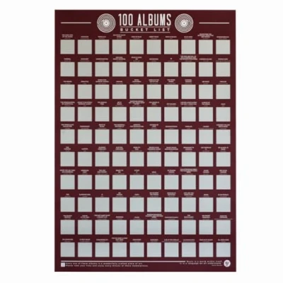 Afbeelding van Gift Republic Bucketlist Scratch Poster 100 Muziek Albums