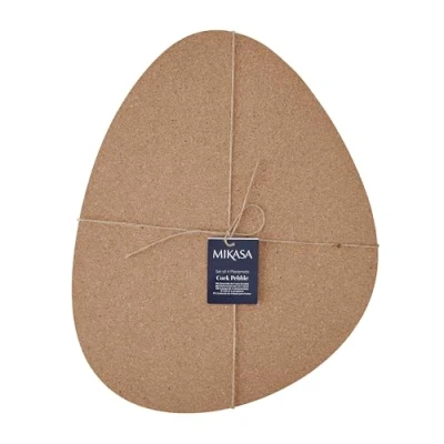Afbeelding van Placemats, Set van 4 Stuks, Kiezel Vorm, Kurk, 38 x 30 CM, Naturel Mikasa