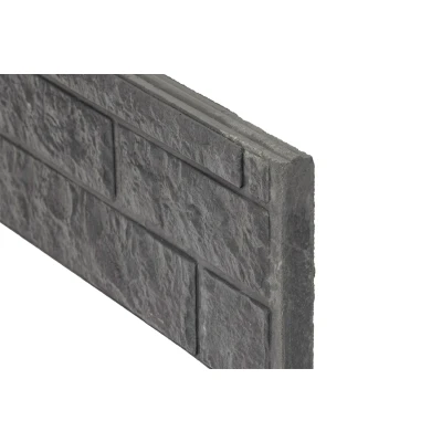 Afbeelding van Betonnen Onderplaat 2 zijdig Rotsmotief Antraciet 4.8x36x180cm