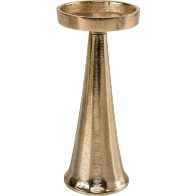 Afbeelding van Kaarshouder Pillar metaal goud ø9x20cm