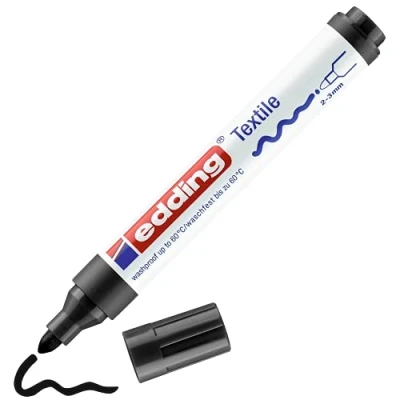 Afbeelding van edding 4500 textielmarker zwart 1ST 2 3 mm / 4 4500001