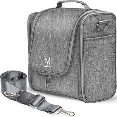 Afbeelding van Extra grote make up tasjes in toilettes bovenop de hangers, voor dames haar, toilettasjes, en waszak met elastische bandhouders toiletspullen, rijstaccessoires, up, (X large) kwarts grijs , xl, toilettassen