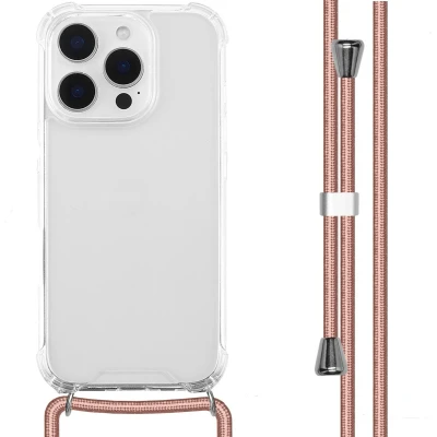Afbeelding van imoshion Hoesje Geschikt voor iPhone 16 Pro Max met koord Backcover Rosé Goud