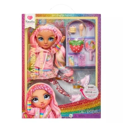 Image de Rainbow High Sparkle and Shine Rosetta (Rose) Poupée Mannequin de 28 cm Avec des Paillettes Liquides dans les Jambes, Secouez pour Voir Scintiller, Idéal Enfants 4 à 12 Ans