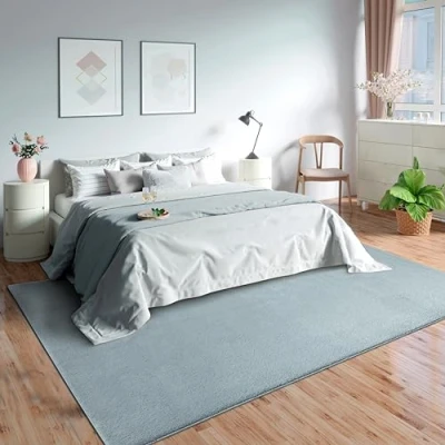 Afbeelding van Mia&#039;s Olivia Tapijt voor woonkamer, slaapkamer, wasbaar, 160x220 cm, blauw