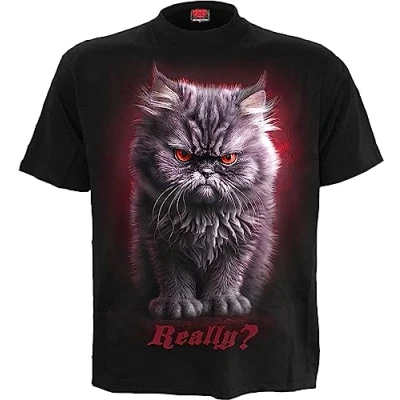 Afbeelding van Spiral Anger Management T shirt met print op de voorkant zwart, zwart.