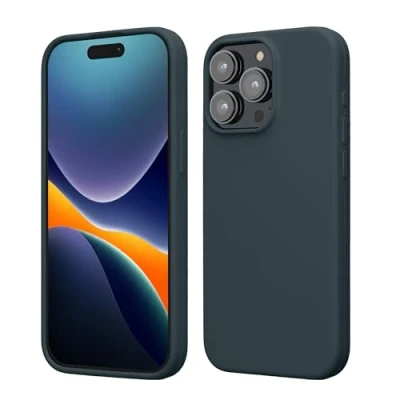 Afbeelding van kwmobile Case voor iPhone 15 Pro Max Slank TPU Hoesje met Zachte Afwerking In leisteen