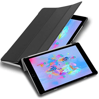 Afbeelding van Cadorabo Tablet Hoesje geschikt voor Apple iPad PRO (9.7 inch) in SATIJN ZWART Ultra dun beschermend geval met automatische Wake Up en Stand functie Book Case Cover Etui